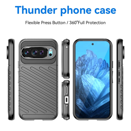 For Google Pixel 9 Pro Thunderbolt Shockproof TPU Phone Case(Black) by buy2fix