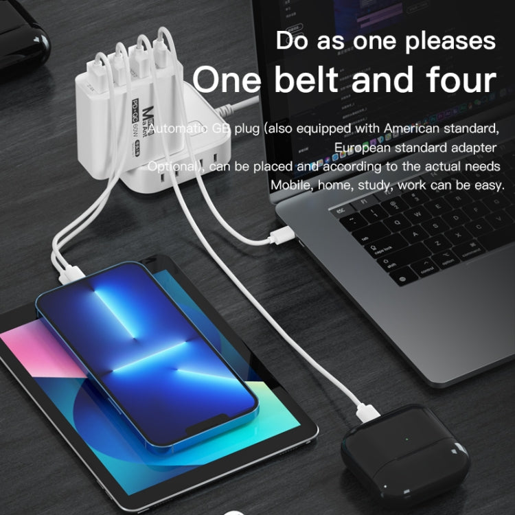 Ma-Ant 60W USB-C/Type-C+3 USB Multi-port Fast Charging Charger, Plug:US Plug(White) by buy2fix