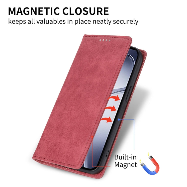 For Redmi K70 Ultra Business Solid Color Magnetic RFID Leather Phone Case(Red) by buy2fix