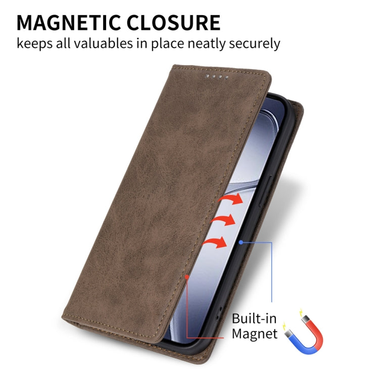 For Redmi K70 Ultra Business Solid Color Magnetic RFID Leather Phone Case(Brown) by buy2fix