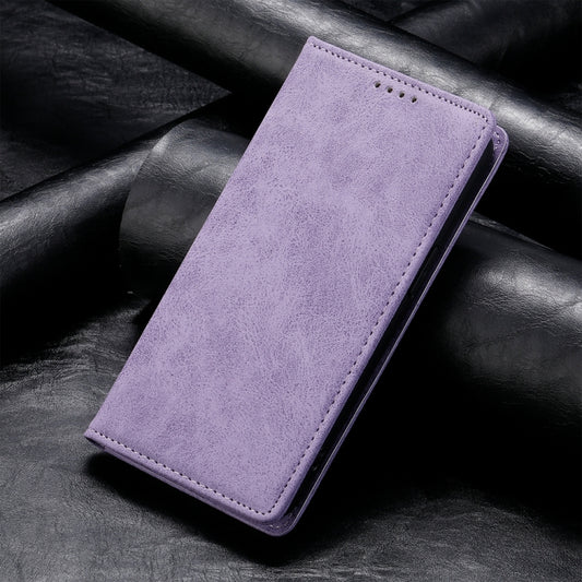 For Redmi K70 Ultra Business Solid Color Magnetic RFID Leather Phone Case(Purple) by buy2fix