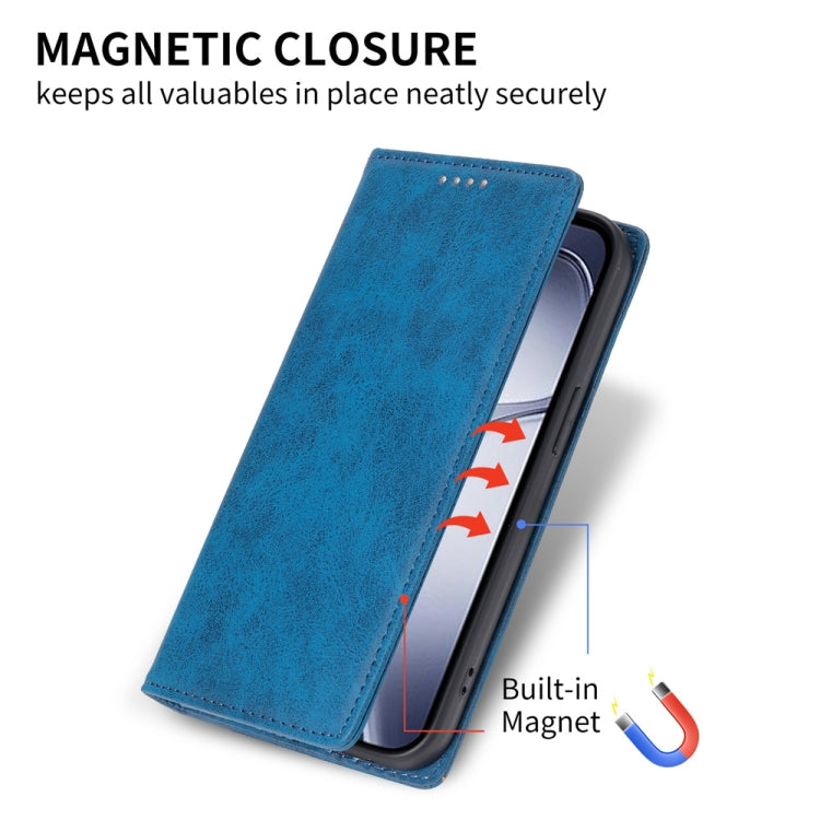 For Redmi K70 Ultra Business Solid Color Magnetic RFID Leather Phone Case(Blue) by buy2fix