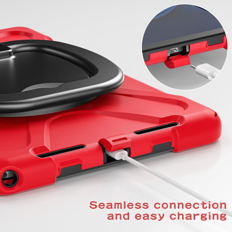 For Lenovo Tab M11 /Xiaomi Pad 11 2024 Silicone Hybrid PC Tablet Case with Holder & Shoulder Strap(Red) by buy2fix