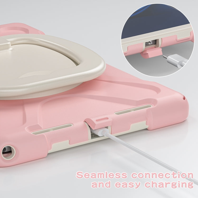 For Lenovo Tab M11 /Xiaomi Pad 11 2024 Silicone Hybrid PC Tablet Case with Holder & Shoulder Strap(Pink) by buy2fix