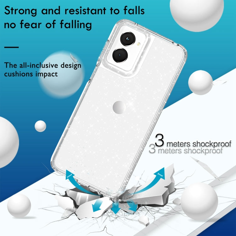For Motorola Moto G Power 5G 2024 Terminator Style Shockproof Phone Case(Glitter White) by buy2fix