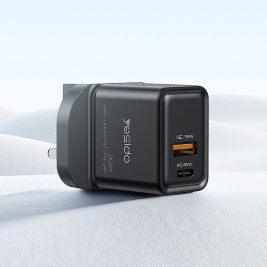 Yesido YC83 PD 30W USB-C/Type-C+USB Interface GaN Fast Charging Charger(UK Plug) by Yesido