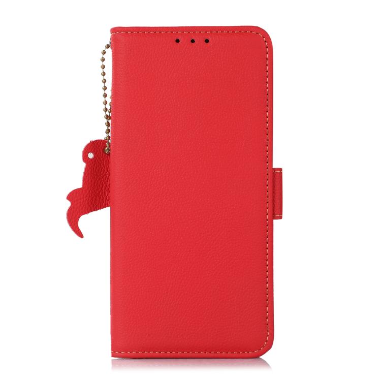 For OnePlus Ace 5 Pro / Ace 5 / 13R Side-Magnetic TJ Genuine Leather RFID Phone Case(Red) - Ace 5 Cases by buy2fix | Online Shopping UK | buy2fix