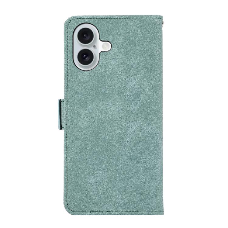 For iPhone 17 ABEEL Frosted Magnetic RFID Leather Phone Case(Cyan) - iPhone 17 Cases by buy2fix | Online Shopping UK | buy2fix