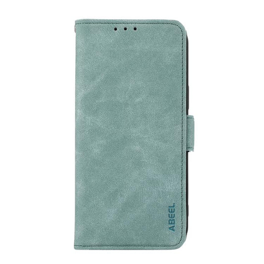 For iPhone 17 Pro ABEEL Frosted Magnetic RFID Leather Phone Case(Cyan) - iPhone 17 Pro Cases by buy2fix | Online Shopping UK | buy2fix