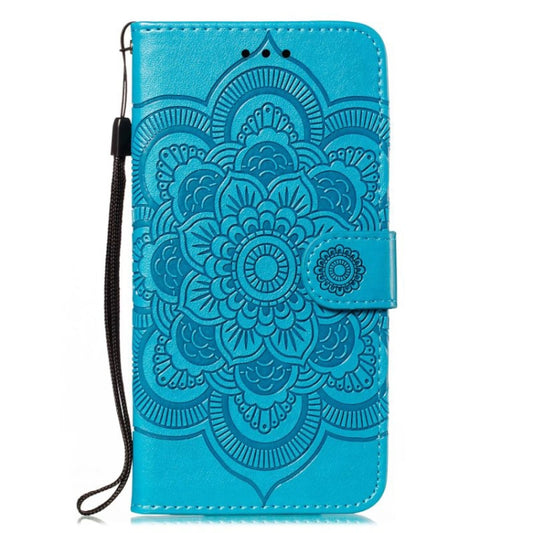 For Google Pixel 9 Sun Mandala Embossing Pattern Phone Leather Case(Blue) by buy2fix