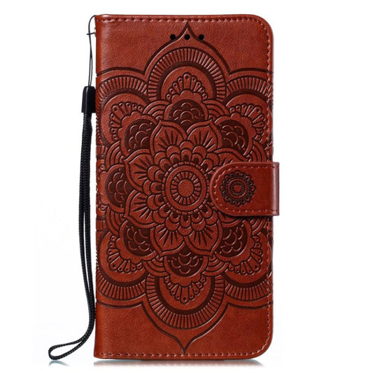 For OnePlus 12 Sun Mandala Embossing Pattern Phone Leather Case(Brown) by buy2fix