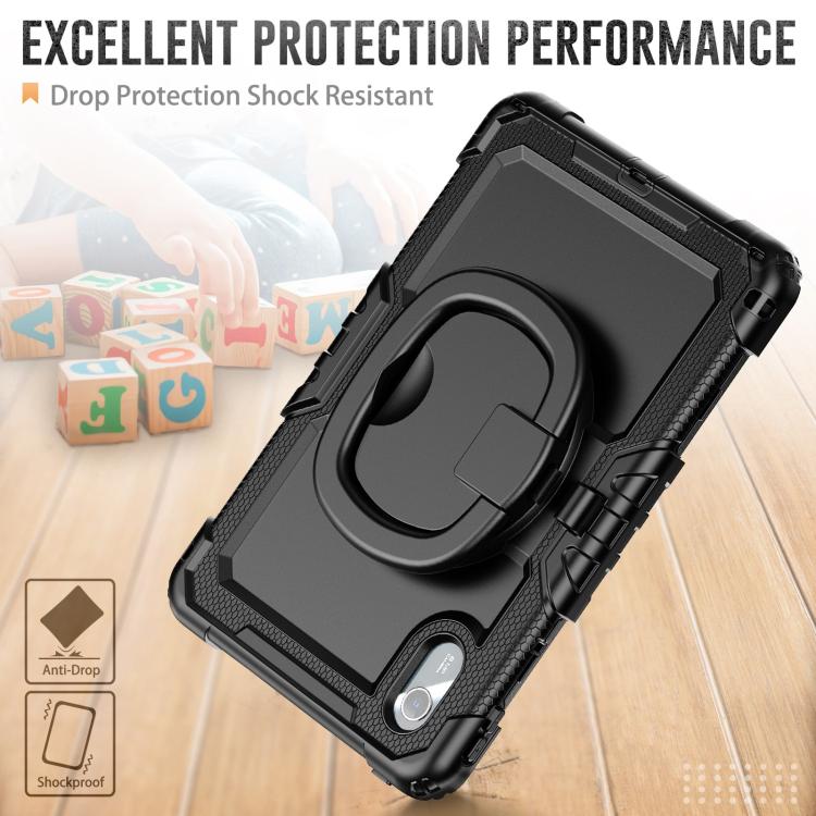 For Lenovo Xiaoxin Pad 2024 / 2025 Handle Silicone Hydric PC Tablet Case with Shoulder Strap(Black) - Lenovo by buy2fix | Online Shopping UK | buy2fix