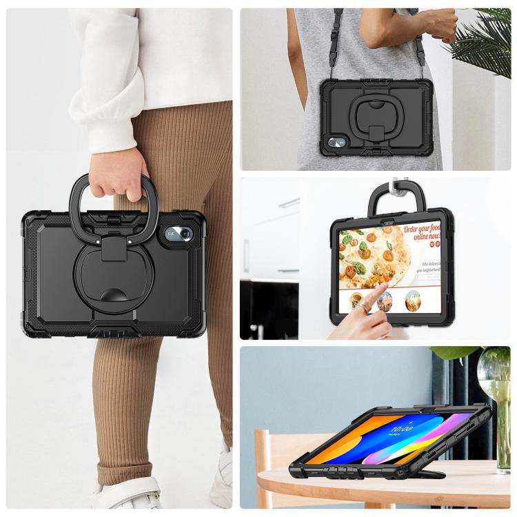 For Lenovo Xiaoxin Pad 2024 / 2025 Handle Silicone Hydric PC Tablet Case with Shoulder Strap(Black) - Lenovo by buy2fix | Online Shopping UK | buy2fix