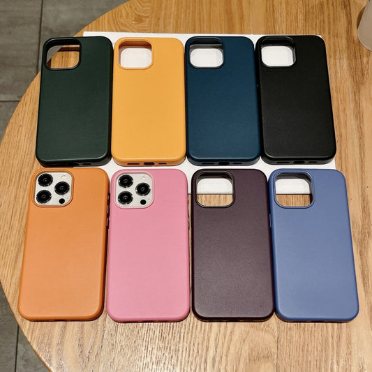 For iPhone 15 Pure Color Leather Magsafe Magnetic Phone Case(Blue) by buy2fix