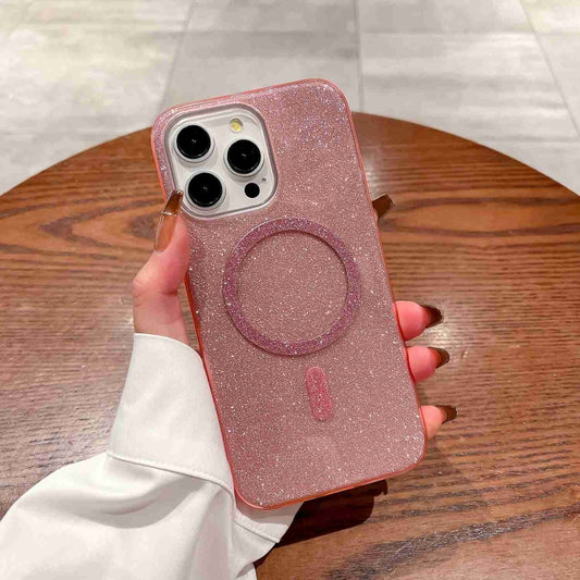 For iPhone 14 Glitter MagSafe Magnetic TPU Phone Case(Pink) by buy2fix