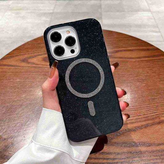 For iPhone 15 Pro Glitter MagSafe Magnetic TPU Phone Case(Black) by buy2fix