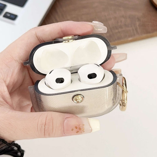 For AirPods 3 Magnetic Clear Armor TPU TWS Earphone Cover(Black) by buy2fix