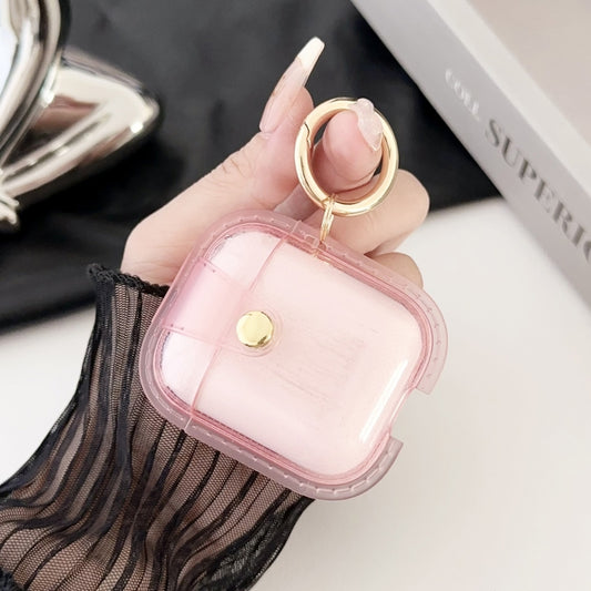 For AirPods 1 / 2 Magnetic Clear Armor TPU TWS Earphone Cover(Pink) by buy2fix