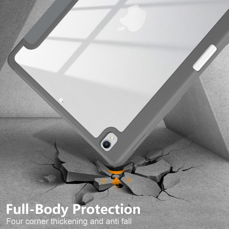 For iPad 10.2 2021 / 2020 / 10.5 Acrylic 3-Fold Solid Color Smart Leather Tablet Case(Grey) - iPad 10.2 Cases by buy2fix | Online Shopping UK | buy2fix