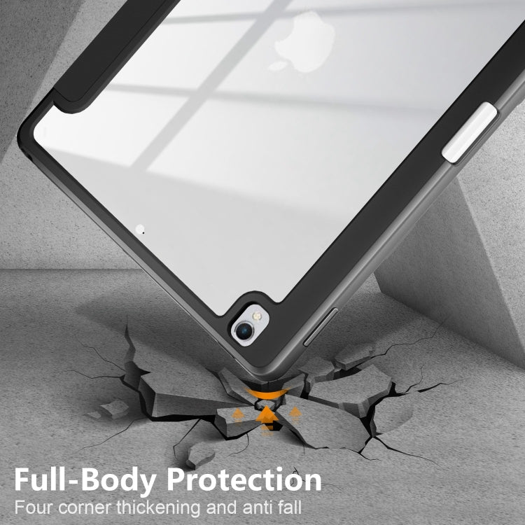 For iPad 10.2 2021 / 2020 / 10.5 Acrylic 3-Fold Solid Color Smart Leather Tablet Case(Black) - iPad 10.2 Cases by buy2fix | Online Shopping UK | buy2fix