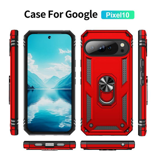 For Google Pixel 10 Shockproof TPU + PC Phone Case with Holder(Red) - Google Cases by buy2fix | Online Shopping UK | buy2fix