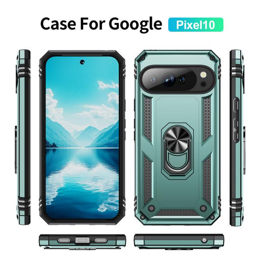 For Google Pixel 10 Shockproof TPU + PC Phone Case with Holder(Dark Green) - Google Cases by buy2fix | Online Shopping UK | buy2fix