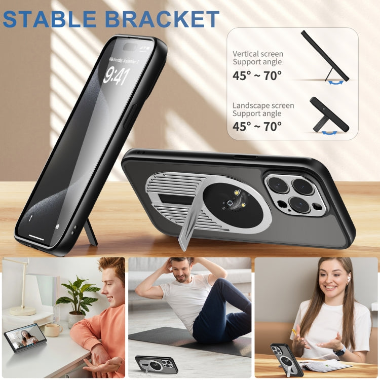 For iPhone 14 Heat Dissipation Aromatherapy MagSafe Holder Phone Case(Silver) - iPhone 14 Cases by buy2fix | Online Shopping UK | buy2fix