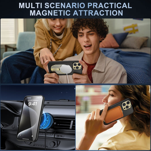 For iPhone 15 Pro Heat Dissipation Aromatherapy MagSafe Holder Phone Case(Gold) - iPhone 15 Pro Cases by buy2fix | Online Shopping UK | buy2fix