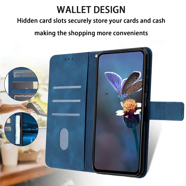 For iPhone 16 Pro Max Triangle Solid Color Leather Phone Case(Blue) by buy2fix