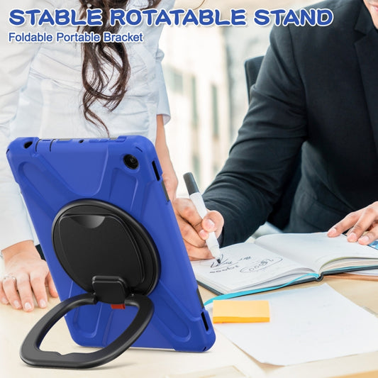 For Amazon Kindle Fire HD10 2023 Silicone Hybrid PC Tablet Case with Holder & Shoulder Strap(Blue) - Amazon by buy2fix | Online Shopping UK | buy2fix