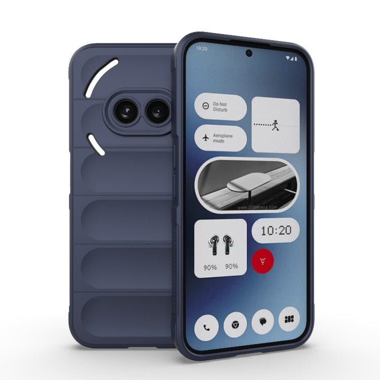 For Nothing Phone 2a Magic Shield TPU + Flannel Phone Case(Dark Blue) - Nothing Cases by buy2fix | Online Shopping UK | buy2fix