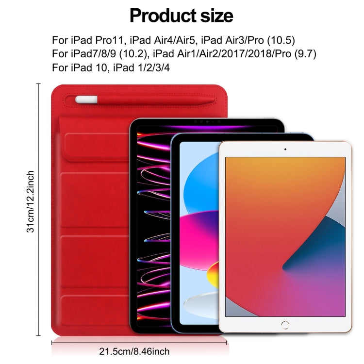 Fold Stand Magnetic Tablet Sleeve Case Liner Bag with Pen Slot For iPad 9.7 / 10.2 / 10.5 / 10.9 / 11 inch(Red) - iPad Pro 11 (2022/2021) Cases by buy2fix | Online Shopping UK | buy2fix