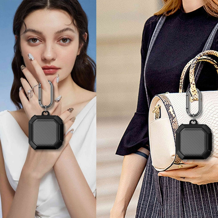 For Galaxy Buds Live / Pro /2 /2 Pro / FE Carbon Fiber TPU Hybrid PC Case with Hook(Red) by buy2fix