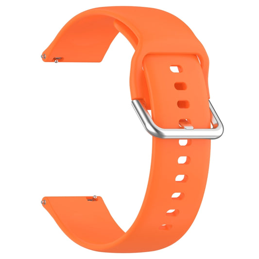 For CMF Watch Pro D395 / Watch Pro 2 22mm Solid Color Silver Buckle Silicone Watch Band, Size:L(Orange) by buy2fix