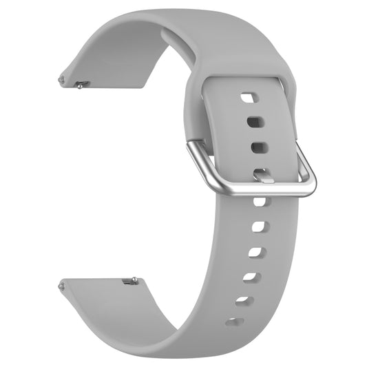 For CMF Watch Pro D395 / Watch Pro 2 22mm Solid Color Silver Buckle Silicone Watch Band, Size:L(Grey) - Watch Bands by buy2fix | Online Shopping UK | buy2fix