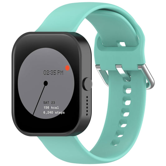 For CMF Watch Pro D395 / Watch Pro 2 22mm Solid Color Silver Buckle Silicone Watch Band, Size:L(Teal) - Watch Bands by buy2fix | Online Shopping UK | buy2fix