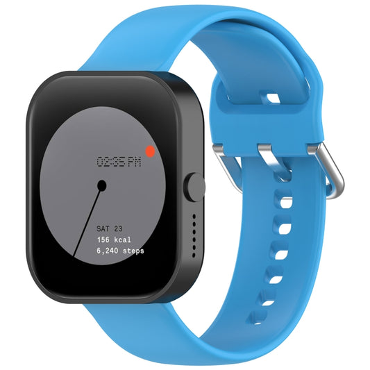 For CMF Watch Pro D395 / Watch Pro 2 22mm Solid Color Silver Buckle Silicone Watch Band, Size:L(Sky Blue) - Watch Bands by buy2fix | Online Shopping UK | buy2fix