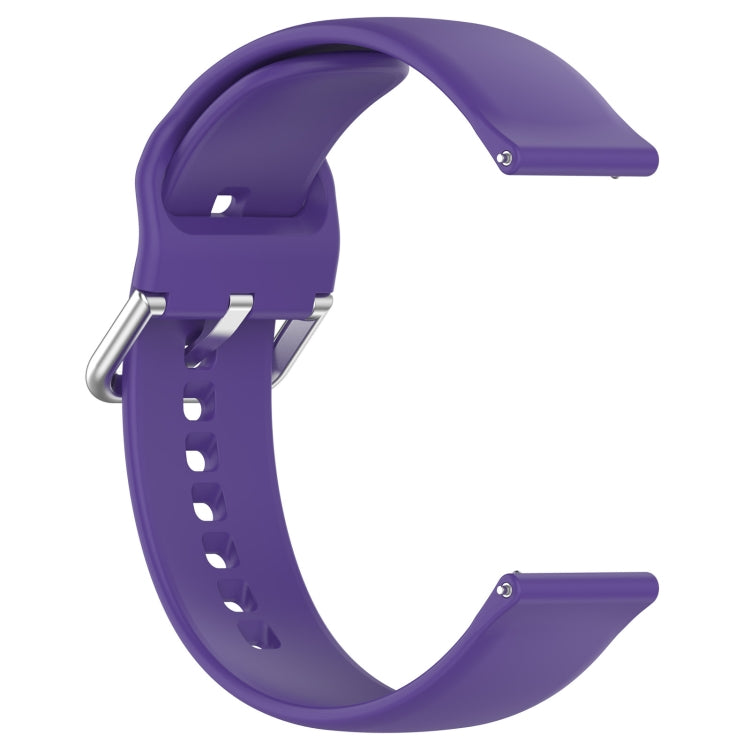 For CMF Watch Pro D395 / Watch Pro 2 22mm Solid Color Silver Buckle Silicone Watch Band, Size:L(Purple) - Watch Bands by buy2fix | Online Shopping UK | buy2fix