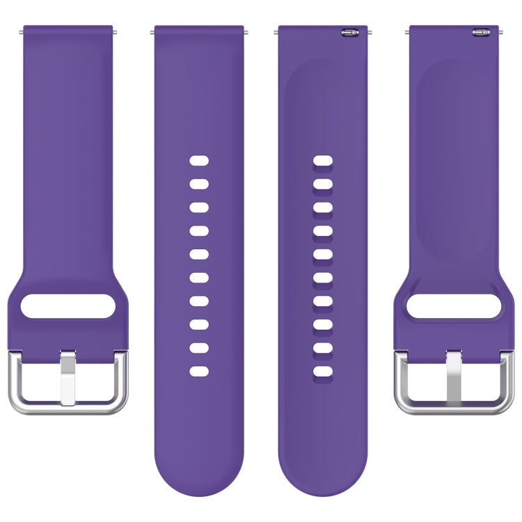 For CMF Watch Pro D395 / Watch Pro 2 22mm Solid Color Silver Buckle Silicone Watch Band, Size:L(Purple) - Watch Bands by buy2fix | Online Shopping UK | buy2fix