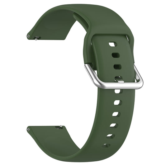 For CMF Watch Pro D395 / Watch Pro 2 22mm Solid Color Silver Buckle Silicone Watch Band, Size:S(Army Green) - Watch Bands by buy2fix | Online Shopping UK | buy2fix