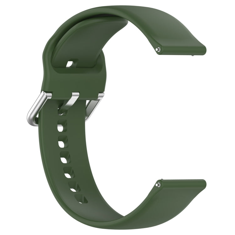 For CMF Watch Pro D395 / Watch Pro 2 22mm Solid Color Silver Buckle Silicone Watch Band, Size:S(Army Green) - Watch Bands by buy2fix | Online Shopping UK | buy2fix