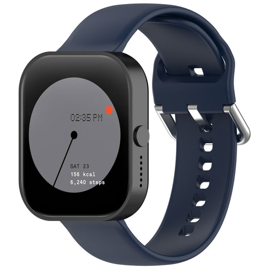 For CMF Watch Pro D395 / Watch Pro 2 22mm Solid Color Silver Buckle Silicone Watch Band, Size:S(Midnight Blue) - Watch Bands by buy2fix | Online Shopping UK | buy2fix