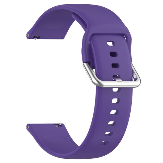 For CMF Watch Pro D395 / Watch Pro 2 22mm Solid Color Silver Buckle Silicone Watch Band, Size:S(Purple) - Watch Bands by buy2fix | Online Shopping UK | buy2fix