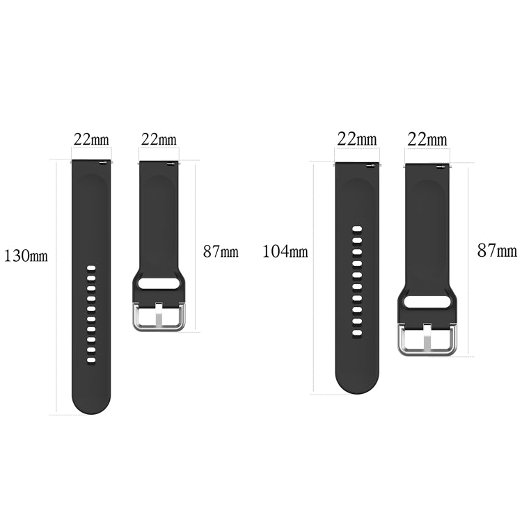 For CMF Watch Pro D395 / Watch Pro 2 22mm Solid Color Silver Buckle Silicone Watch Band, Size:L(Black) - Watch Bands by buy2fix | Online Shopping UK | buy2fix
