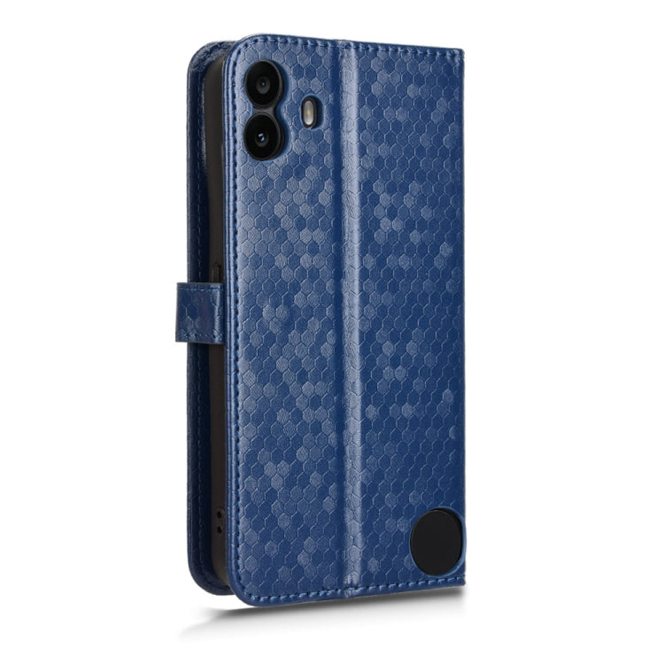 For Nothing CMF Phone 1 Honeycomb Dot Texture Leather Phone Case(Blue) - Nothing Cases by buy2fix | Online Shopping UK | buy2fix