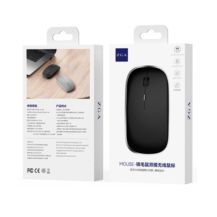 ZGA Chinchilla Dual Mode Wireless 2.4G + Bluetooth 5.0 Mouse(Black) by ZGA