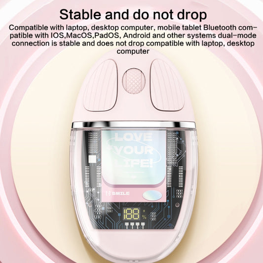 ZGA Colorful Transparent Dual Mode Wireless 2.4G + Bluetooth 5.0 Mouse(Purple) by ZGA