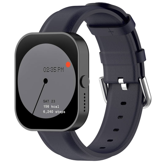 For CMF Watch Pro D395 / Watch Pro 2 22mm Round Tail Genuine Leather Watch Band(Navy Blue) - Watch Bands by buy2fix | Online Shopping UK | buy2fix
