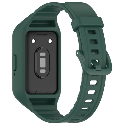 For Samsung Galaxy Fit 3 Solid Color Integrated TPU Watch Band(Dark Green) by buy2fix