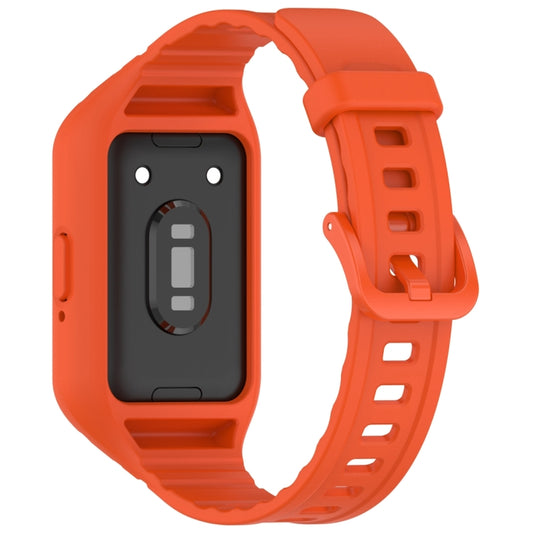 For Samsung Galaxy Fit 3 Solid Color Integrated TPU Watch Band(Orange) by buy2fix